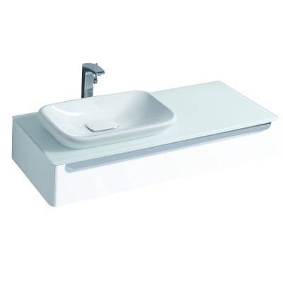 Будкрам купить myDay Шкафчик под умывальник 1150х200х520мм с отверстием слева, 1 ящик с подсветкой, белый глянец