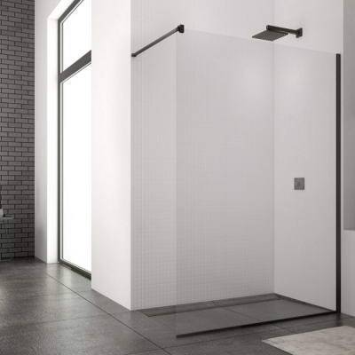 Будкрам купити BlackLine WALK-IN EASY душова фіксована перегородка, скло прозоре, проф.чорний мат