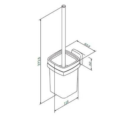 Будкрам купить Gem, Стойка с туалетной щеткой, универсальная Gem, Стойка с туалетной щеткой, универсальная 2