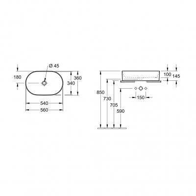 Будкрам купити COLLARO Раковина 56см на стільницю, біла COLLARO Раковина 56см на стільницю, біла 2