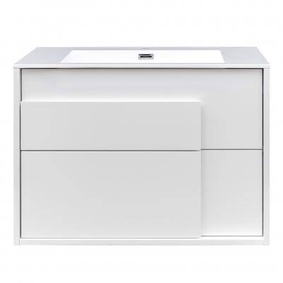 Будкрам купить CITY Тумба 80 с раковиной, белый глянцевый цвет 