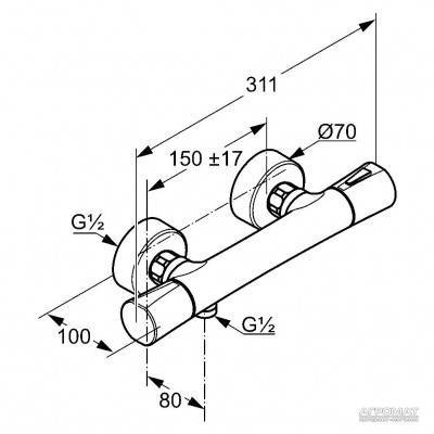Будкрам купити Zenta Термостат д/душа,хром Zenta Термостат д/душа,хром 3