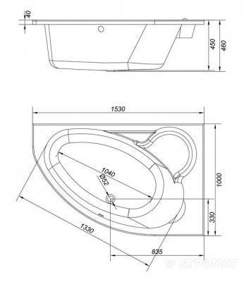 Будкрам купить Ванна KALIOPE 153x100 правая PW01(PW02,PW03,PW04,PW06,PW011) Ванна KALIOPE 153x100 правая PW01(PW02,PW03,PW04,PW06,PW011) 2