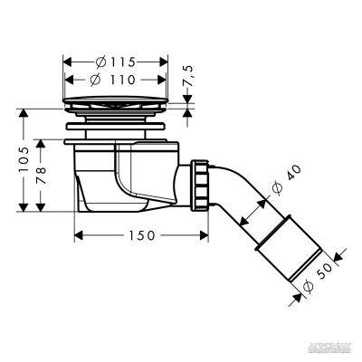 Будкрам купити Staro'90 Сифон д/піддона Staro'90 Сифон д/піддона 2