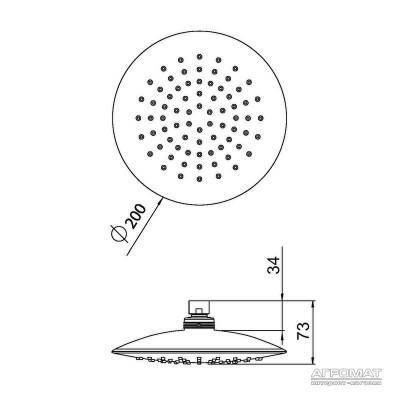 Будкрам купить Верхний душ 200 мм Верхний душ 200 мм 2