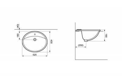 Будкрам купити OVALE Раковина на стільницю 525х430 OVALE Раковина на стільницю 525х430 2