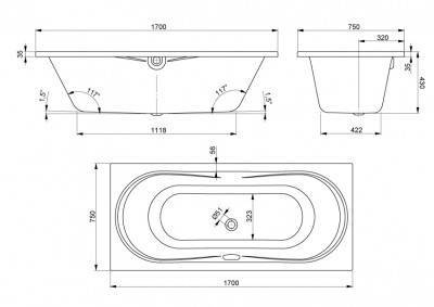 Будкрам купить KATARINA Ванна 170х75 мм, с ножками 0001 (VPSET0013) KATARINA Ванна 170х75 мм, с ножками 0001 (VPSET0013) 2