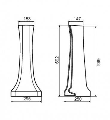 Будкрам купити CHARLESTONE П'єдестал д/раковини 1010142 CHARLESTONE П'єдестал д/раковини 1010142 2