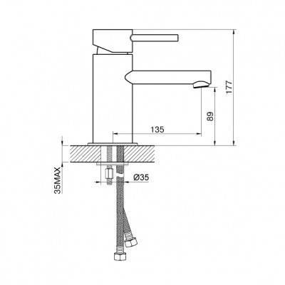 Будкрам купити PRESTIGE Змішувач д/раковини з донним клапаном. 01011100 PRESTIGE Змішувач д/раковини з донним клапаном. 01011100 2