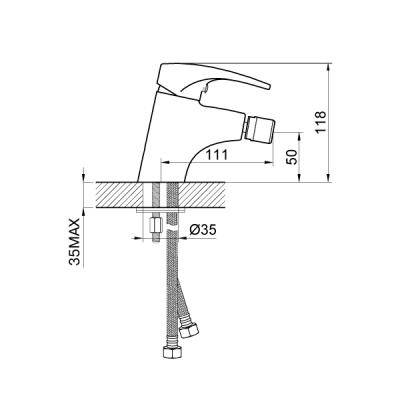 Будкрам купити COMFORT Змішувач д/біде  з дон. клап. 01011100 COMFORT Змішувач д/біде  з дон. клап. 01011100 2
