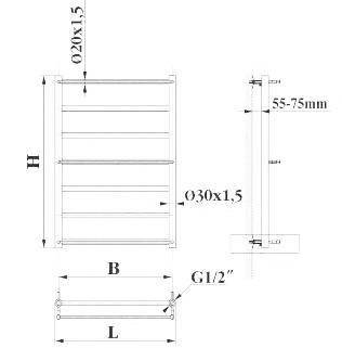 Будкрам купить VINTAGE Полотенцесушитель 1200х500, коррозионностойкая сталь VINTAGE Полотенцесушитель 1200х500, коррозионностойкая сталь 2