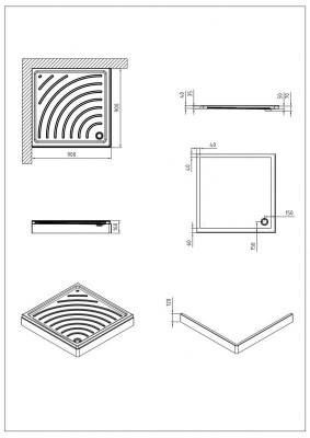 Будкрам купити NYMFA Піддон акрил. 900*900 квадрат + сифон NYMFA Піддон акрил. 900*900 квадрат + сифон 2