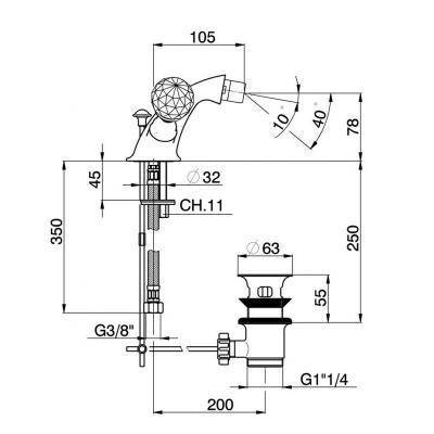 Будкрам купити Charlestone Змішувач д/біде, золото Charlestone Змішувач д/біде, золото 2