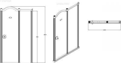 Будкрам купити CHARLESTONE Душові дверцята з нерух. сегментом, 1200х1900 мм, мат., прав., арка (2уп) A+B CHARLESTONE Душові дверцята з нерух. сегментом, 1200х1900 мм, мат., прав., арка (2уп) A+B 2