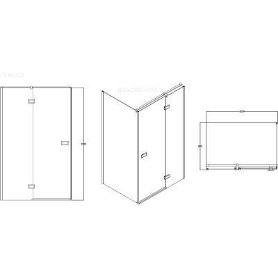 Будкрам купити FEN6012CL COUNTRY Душова кабіна, прямокутна, 800х1200х1900 мм, універсальна, cкло - "шиншила" (2уп) A+B FEN6012CL COUNTRY Душова кабіна, прямокутна, 800х1200х1900 мм, універсальна, cкло - "шиншила" (2уп) A+B 2
