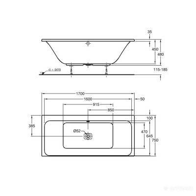 Будкрам купить myDay Ванная 1700х75мм myDay Ванная 1700х75мм 4