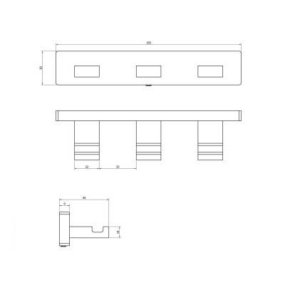 Будкрам купить UNIQUE Крючок тройной, хром UNIQUE Крючок тройной, хром 2