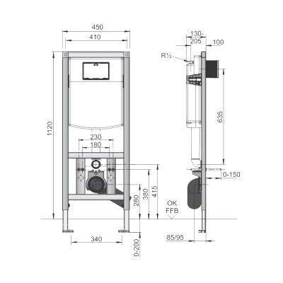 Будкрам купити Комплект інсталяції д/унітаза 450х130х1120мм Комплект інсталяції д/унітаза 450х130х1120мм 2