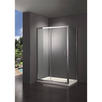 Будкрам купить FRAME Душевая кабина, раздвижная - 120*80 реверсивная - хром/серое стекло(1уп)