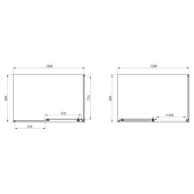 Будкрам купить FRAME Душевая кабина, раздвижная - 120*80 реверсивная - хром/серое стекло(1уп) FRAME Душевая кабина, раздвижная - 120*80 реверсивная - хром/серое стекло(1уп) 3