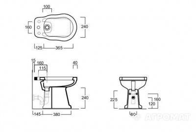 Будкрам купити - LONDRA,  Біде нап. 34x53 на 1 отв., біле - LONDRA,  Біде нап. 34x53 на 1 отв., біле 2