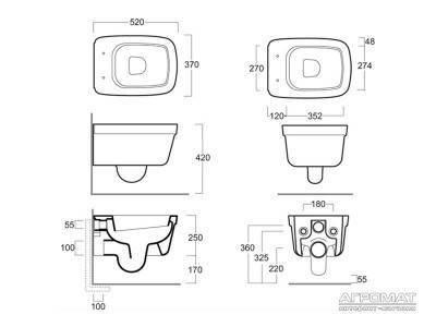 Будкрам купити - EVOLUTION, Унітаз підвісний, білий - EVOLUTION, Унітаз підвісний, білий 3