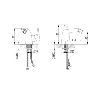 Будкрам купити OPTIMA Змішувач д/біде з дон. клап. 01011100, хром OPTIMA Змішувач д/біде з дон. клап. 01011100, хром 2