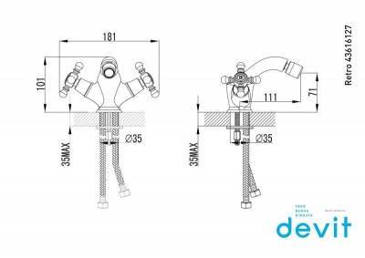 Будкрам купить RETRO 2.0 Смеситель для биде с дон. клап. 010496100 RETRO 2.0 Смеситель для биде с дон. клап. 010496100 2