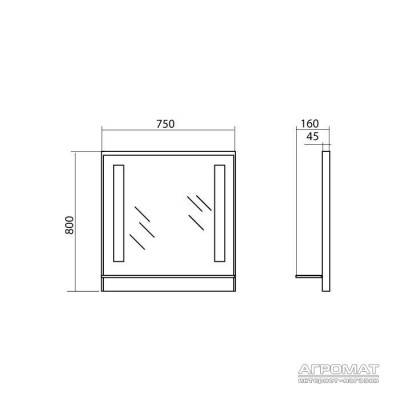 Будкрам купити 04552 МІЛАНО Дзеркало-75 з підсвіткою та полицею 04552 МІЛАНО Дзеркало-75 з підсвіткою та полицею 3