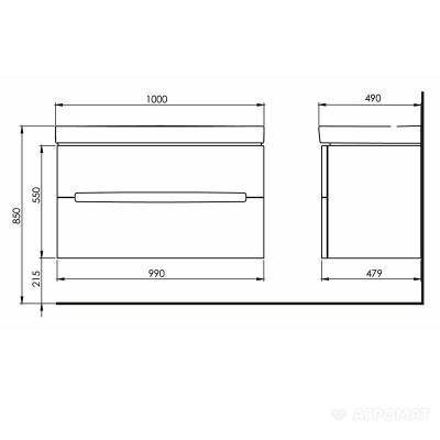 Будкрам купити MODO шафка під умивальник 100см, білий глянець MODO шафка під умивальник 100см, білий глянець 2