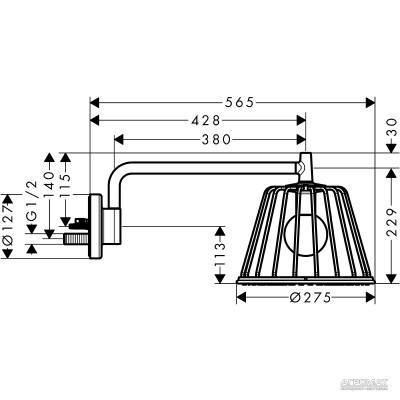 Будкрам купити AXM Nendo LampShower 1jet Верхній душ з тримачем, Brushed Red Gold AXM Nendo LampShower 1jet Верхній душ з тримачем, Brushed Red Gold 2