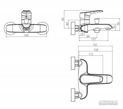 Будкрам купить Origin Evo Смеситель для ванны и душа Origin Evo Смеситель для ванны и душа 2
