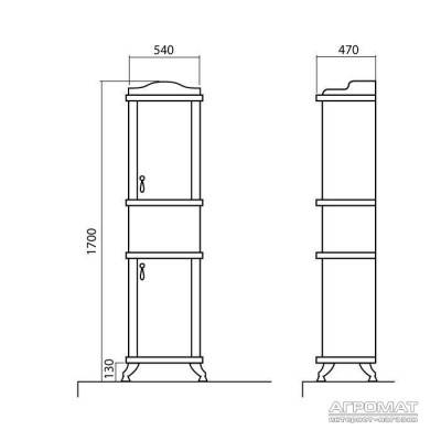Будкрам купити 12823 АРТ ДЕКО Пенал-54, правий, горіх італійський 12823 АРТ ДЕКО Пенал-54, правий, горіх італійський 2