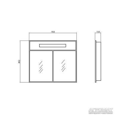 Будкрам купити НІКА Дзеркальна шафка-95, з підсв., біла НІКА Дзеркальна шафка-95, з підсв., біла 2