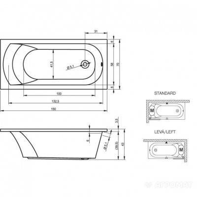 Будкрам купити MIAMI 150 Ванна MIAMI 150 Ванна 3