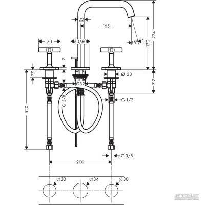 Будкрам купити Citterio E 170 Змішувач 3-отв. д/раковини Citterio E 170 Змішувач 3-отв. д/раковини 2