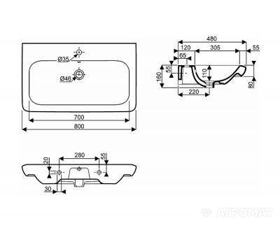 Будкрам купити LIFE! Умивальник 80см LIFE! Умивальник 80см 2