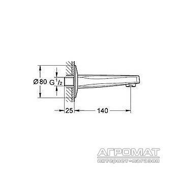 Будкрам купить Монтажный излив для ванны, хром Монтажный излив для ванны, хром 2