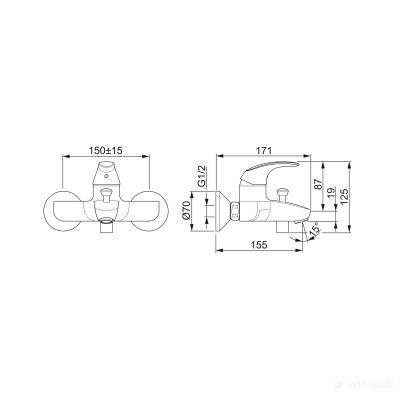 Будкрам купить Polara Смеситель для ванны и душа Polara Смеситель для ванны и душа 2