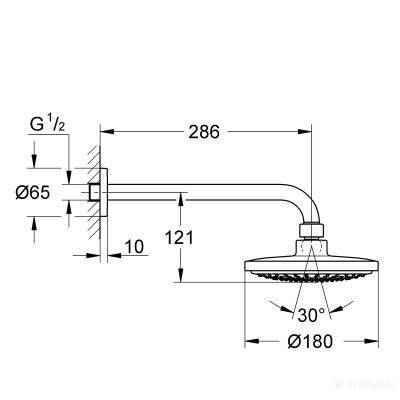 Будкрам купити EUPH Cosmopolitan 180 верхній душ EUPH Cosmopolitan 180 верхній душ 2