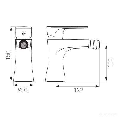 Будкрам купити Algeo Square Змішувач д/біде Algeo Square Змішувач д/біде 2