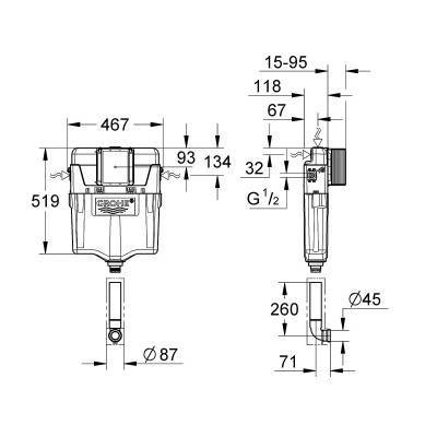 Будкрам купить GD2 Сливной бачок внутреннего монтажа GD2 Сливной бачок внутреннего монтажа 2