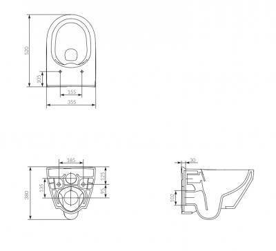 Будкрам купити CREA CLEAN ON Унітаз підвісний, овал CREA CLEAN ON Унітаз підвісний, овал 2