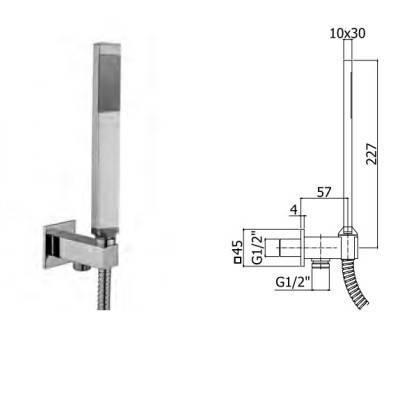 Будкрам купить Quadro Душевой набор, черн. мат