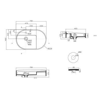 Будкрам купить LAGUNA Раковина на столешницу с переливом 460*698 мм LAGUNA Раковина на столешницу с переливом 460*698 мм 2