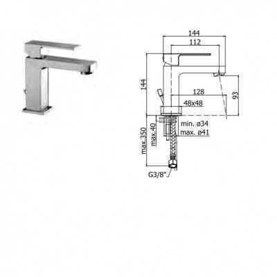 Будкрам купить ELLE смеситель для раковины без донного клапана, хром