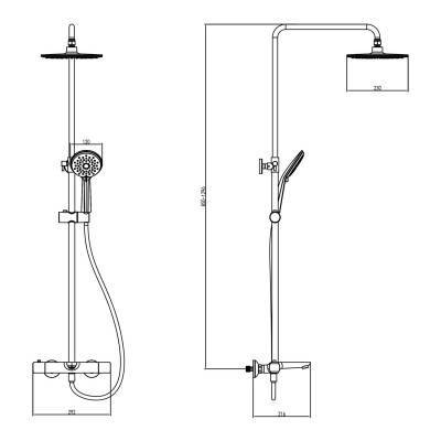 Будкрам купити FRESH Термостатична душова система з подовженою трубкою верхнього душу, хром FRESH Термостатична душова система з подовженою трубкою верхнього душу, хром 2