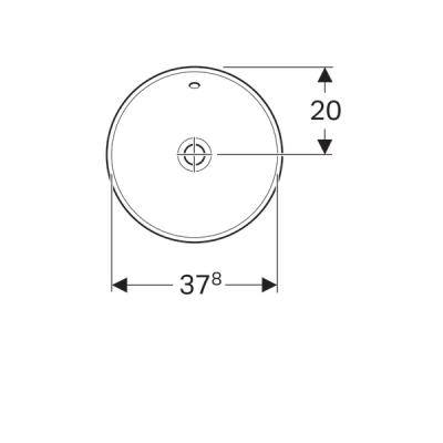 Будкрам купити VariForm Умивальник круглий, монтується в стільницю, d=40см, без отвору для зміш., з переливом, глазурований знизу, білий глянець VariForm Умивальник круглий, монтується в стільницю, d=40см, без отвору для зміш., з переливом, глазурований знизу, білий глянець 3