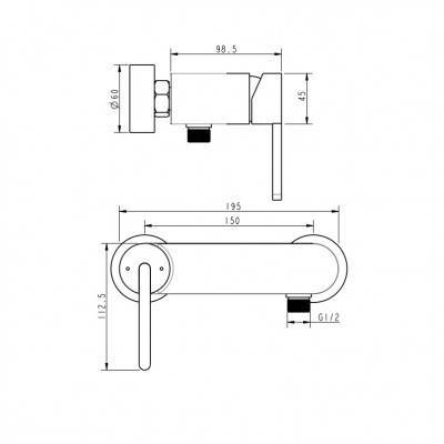 Будкрам купить LAGUNA Настенный смеситель для ванны с душевым набором