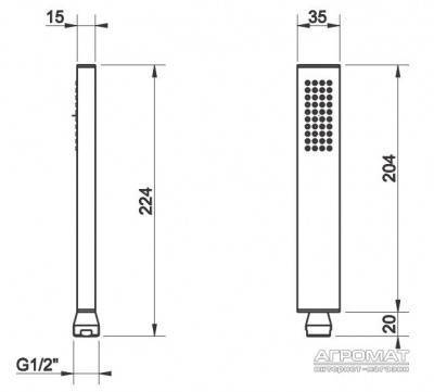 Будкрам купити Rettangolo Ручний душ Rettangolo Ручний душ 2